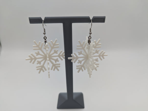Earrings - 3D Snowflake